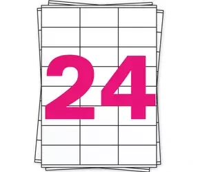 Tres papeles A4 apilados, el de arriba con un '24' rosa