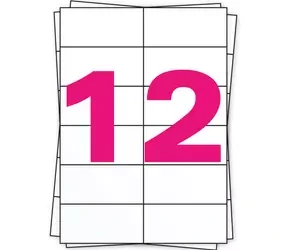Tres papeles A4 apilados, el de arriba con un '12' rosa