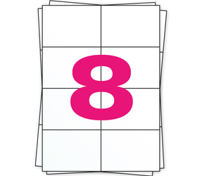 Produit Étiquette autocollante A4, 8 par planche, blanc, 105mm x 74mm - 500 par boîte Image