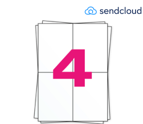 Product SendCloud Label on A4 Sheet Labels, 105mm x 148mm (4'x 6'), 4 Per Sheet, White, Permanent Image