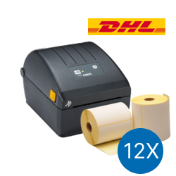Produit Lot d’initiation DHL : Zebra imprimante ZD220D + 12 rouleaux d’étiquettes Zebra compatibles Image