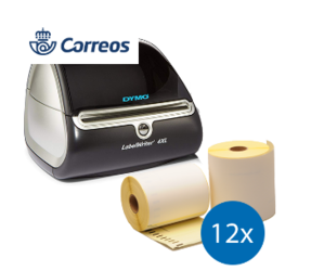 Producto Correos paquete de inicio: Dymo LW 4XL + 12 rollos de etiquetas compatibles Dymo S0904980 Imagen