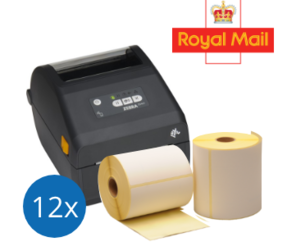 Product Royal Mail Starter Package | Zebra ZD421D printer + 12 rolls Zebra compatible labels 102mm x 150mm (4' x 6') Image