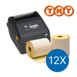 Produit Lot d’initiation TNT : Zebra imprimante ZD421D + 12 rouleaux d’étiquettes Zebra compatibles 102mm x 150mm Image