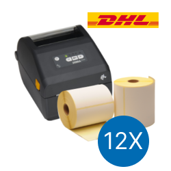Produit Lot d’initiation DHL : Zebra imprimante ZD421D Ethernet + 12 rouleaux d’étiquettes d'expédition Zebra compatibles Image
