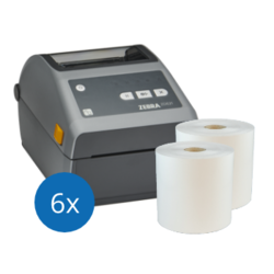 Produit Lot d’initiation Zebra ZD621 + 6 rouleaux d’étiquettes sans doublure Image