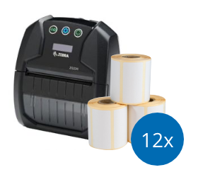 Produit Lot dinitiation Mobile : Imprimante Zebra ZQ220 + 12 rouleaux 51mm x 25mm, mandrin 19mm Image