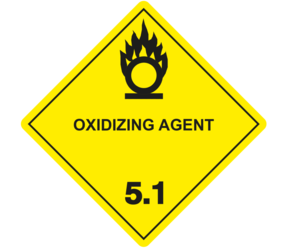 IMO 5.1 etiquetas agente oxidante, 1.000 etiquetas, 100 mm x 100 mm, de 76 mm de diámetro