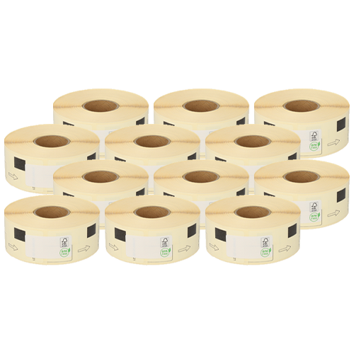 Brother DK-11201 compatible labels, 29mm x 90mm, 400 etiketten, wit, permanent
