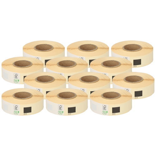 Brother DK-11203 kompatible Etiketten, 17mm x 87mm, 300 Etiketten, weiß, permanent