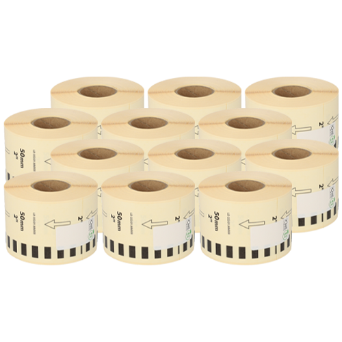 Brother DK-22223 etichette compatibili, 50mm x 30.48m, bianco, permanente