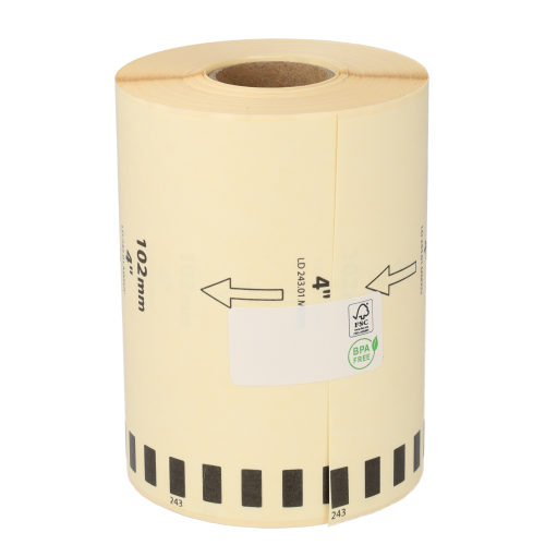 Produkt Brother DK-22243 kompatible Etiketten, 102mm x 30.48m, weiß, ablösbar Foto