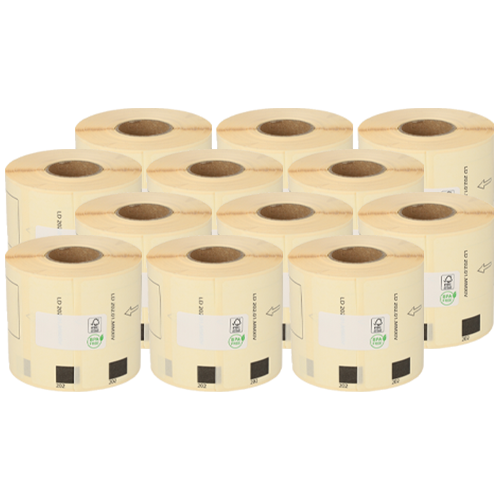 Brother DK-11202 kompatible Etiketten, 62mm x 100mm, 300 Etiketten, weiß, permanent