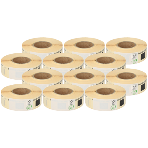 Brother DK-11204 compatible labels, 17mm x 54mm, 400 etiketten, wit, permanent
