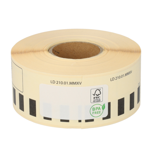Produit Brother DK-22210 étiquettes compatibles, 29mm x 30.48m, blanches, permanentes Image
