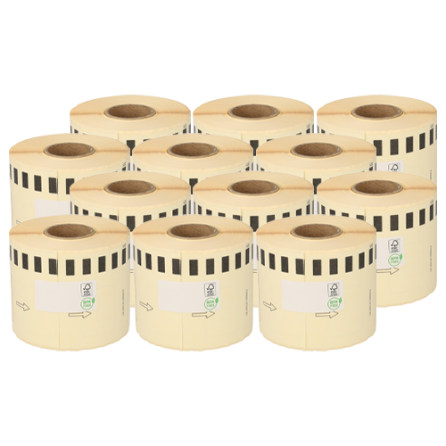 Brother DK-44205 étiquettes compatibles, 62mm x 30.48m, blanches, amovibles