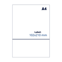 A4 pakbon / retourlabel, DHL, 102mm x 210mm, 1000 vellen