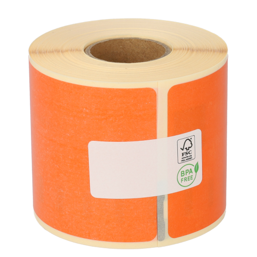 Product Seiko SLP-SRL compatible labels, 54mm x 101mm, 220 etiketten, oranje, permanent Afbeelding