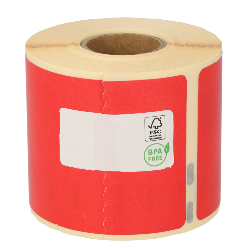 Product Seiko SLP-SRL compatible labels, 54mm x 101mm, 220 etiketten, rood, permanent Afbeelding