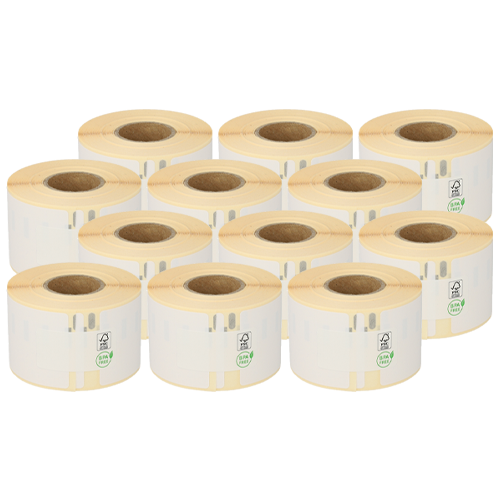Dymo 99018 etichette compatibili, 190mm x 38mm, 110 etichette, bianco, removibile