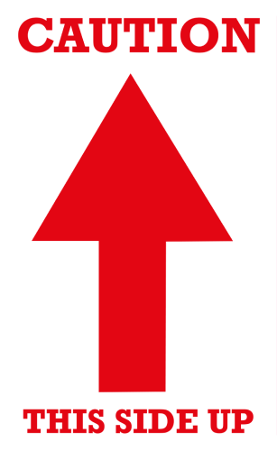 “this side up/caution', 76,2mm x 127mm, 100 Etiketten, permanent