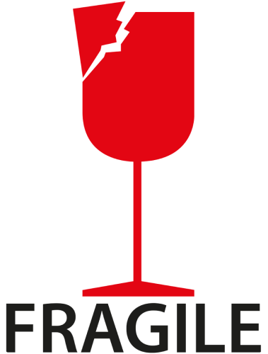 “fragile', 101,6mm x 76,2mm, 100 Etiketten, permanent