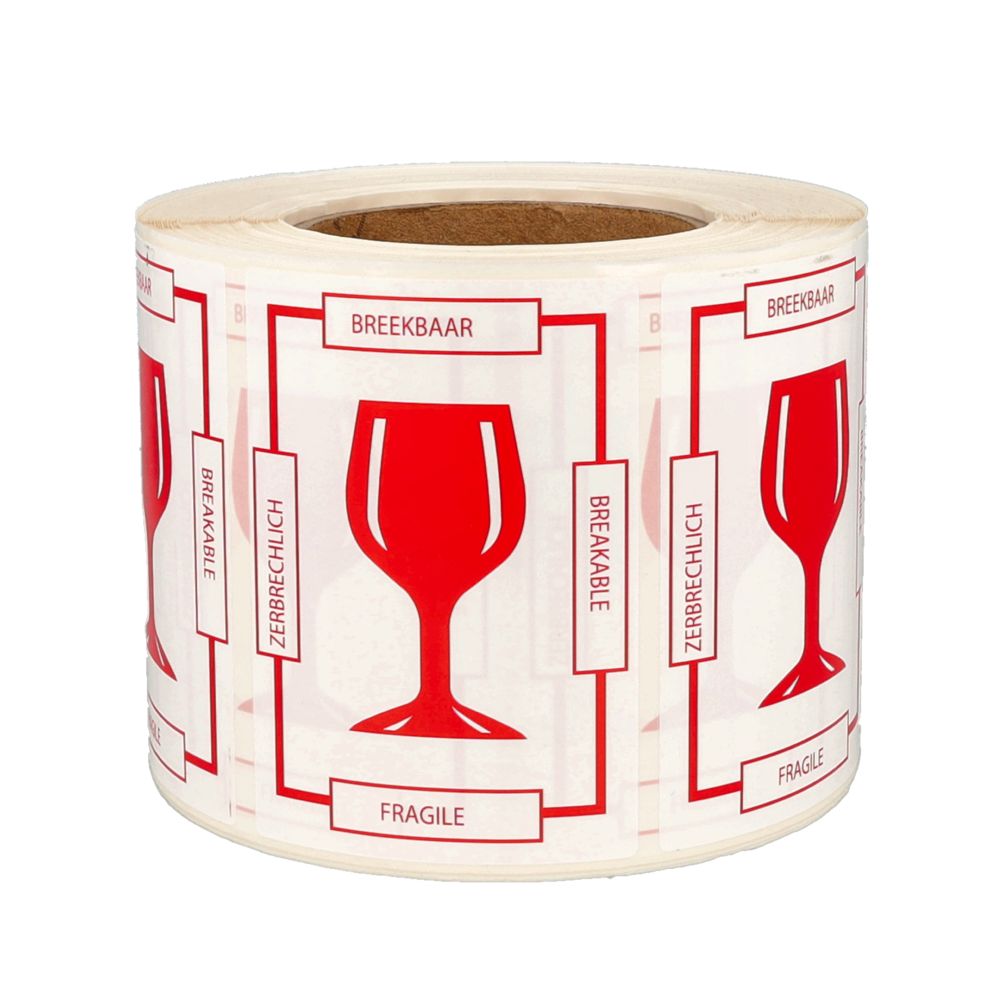 Produit Étiquettes avec précaution d'usage MT4, Fragile en 4 langues, 74mm x 105mm, 1.000 étiquettes, permanent Image