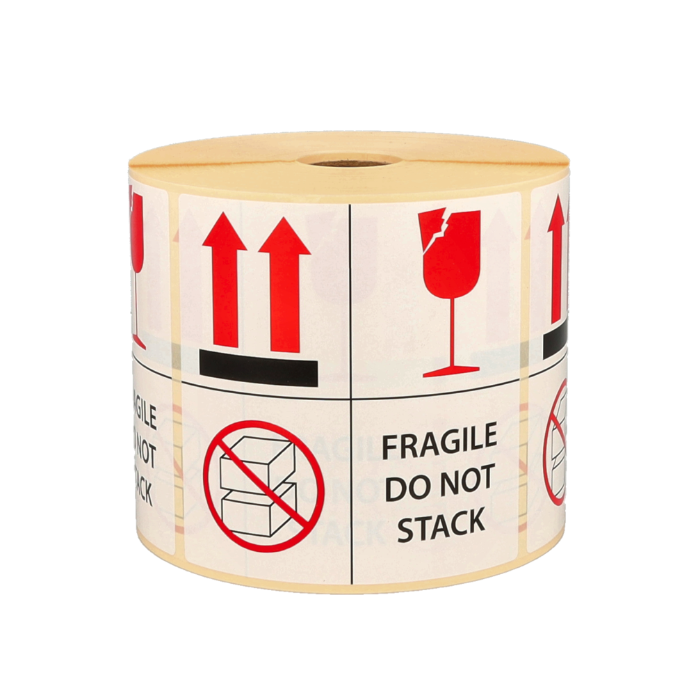 Produit Fragile / do not stack, 101,6mm x 101,6mm, 1000 étiquettes, permanent Image