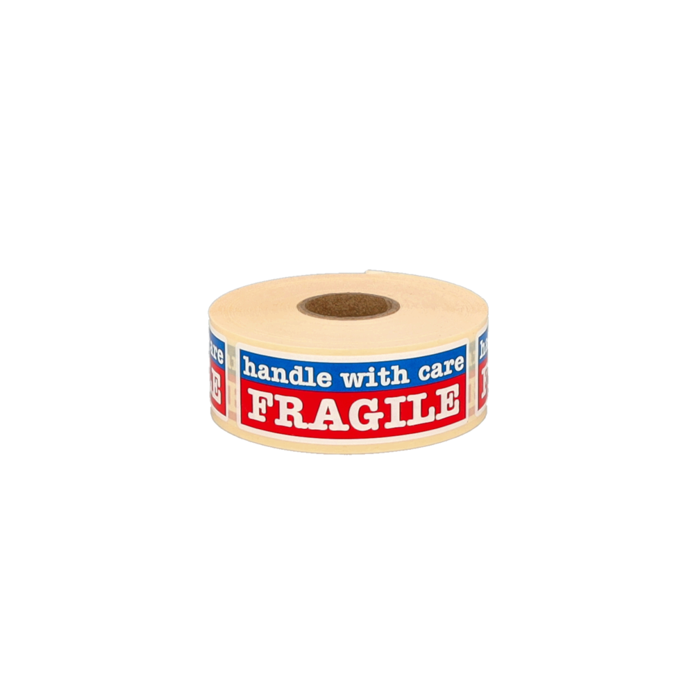 Product Etiket 'Handle with care', 25,4mm x 76,2mm, 500 etiketten, permanente lijm Afbeelding