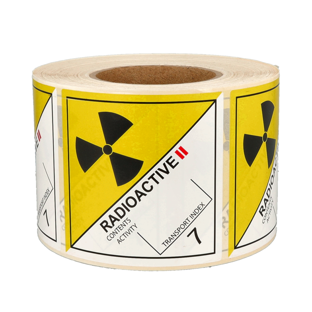 Produit Étiquettes ADR 7.2 Radioactif, 100mm x 100mm, 1000 étiquettes Image