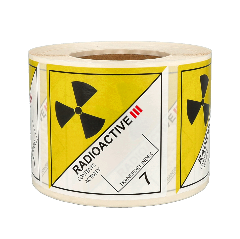 Product IMO 7.3 Radioactive III label, 100mm x 100mm, 1.000 etiketten, core 76mm Afbeelding