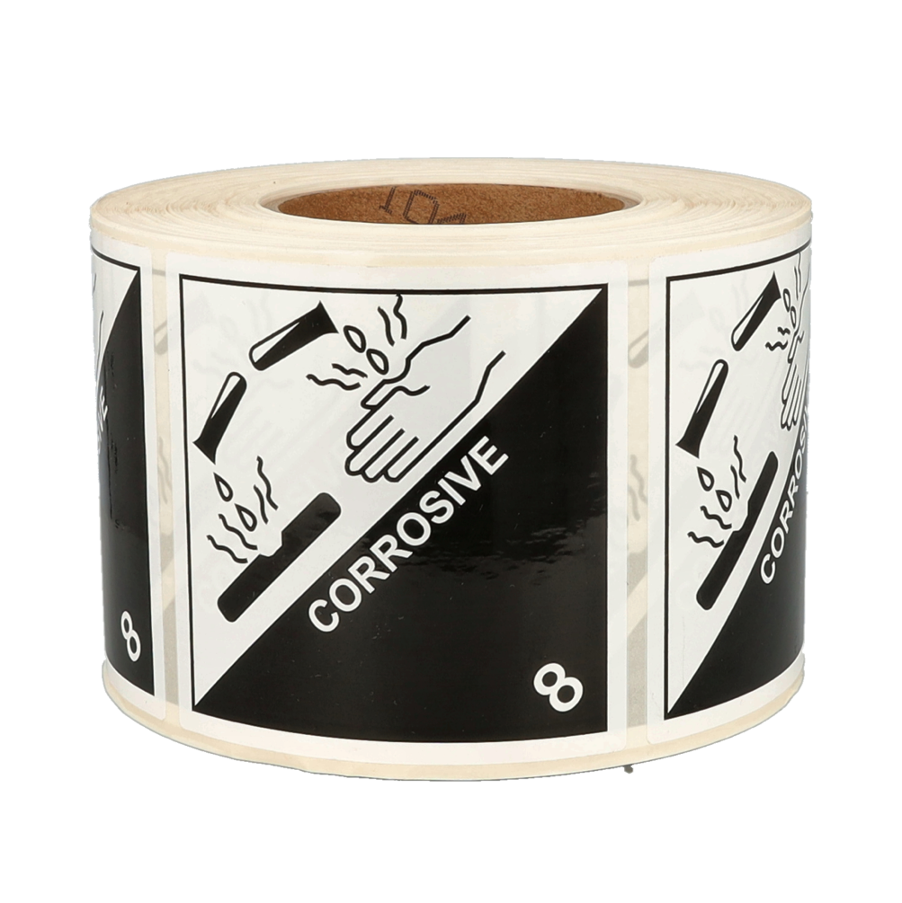 Produit Étiquettes IMO 8 Corrosive, 100mm x 100mm, 1000 étiquettes Image