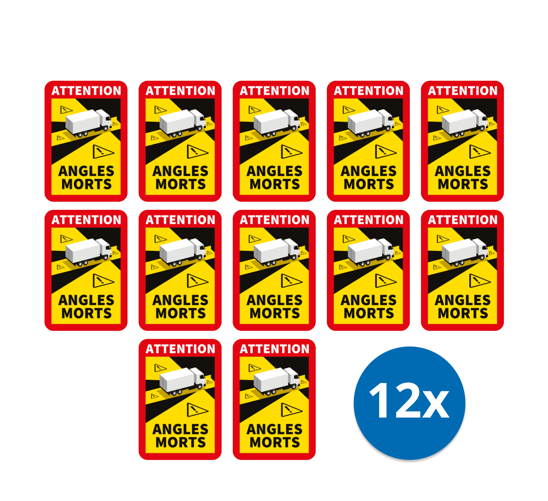 12x Angles Morts Camion - Autocollant angle mort