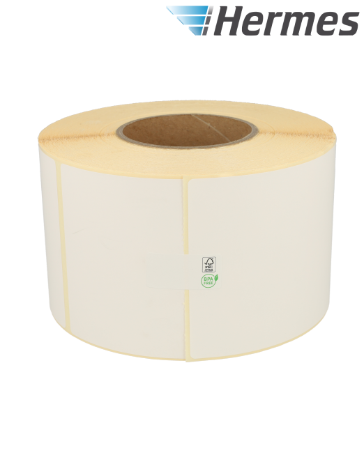 Produkt Zebra kompatible Hermes Etiketten, 102mm x 210mm, 640 Etiketten, 76mm Hülse, weiß, permanent Foto