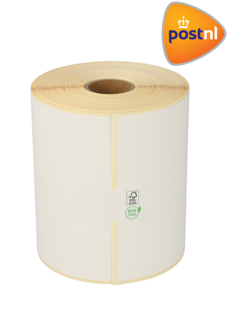 Product Zebra compatible PostNL verzendetiketten, 102mm x 150mm, 300 etiketten, 25mm kern, wit, permanent Afbeelding