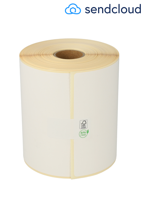 Produkt Zebra kompatible SendCloud Etiketten, 102mm x 150mm, 300 Etiketten, 25mm Hülse, weiß, permanent Foto