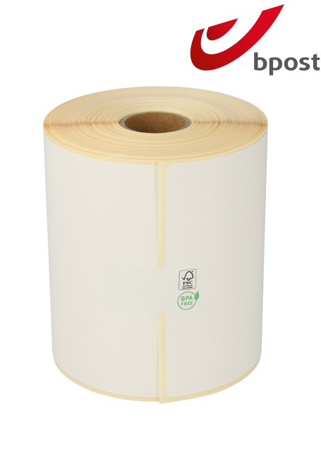 Produit Zebra étiquettes compatibles Bpost, 102mm x 150mm, 300 étiquettes blanches, Ø mandrin 25mm, permanentes Image