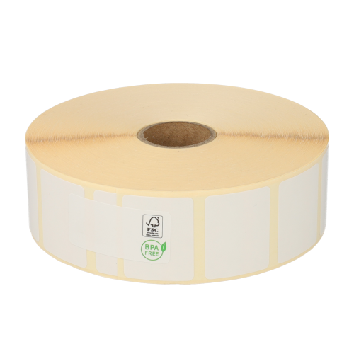 Product Bixolon 800261-105BIX compatible labels, Top, 32mm x 25mm, 2580 etiketten, 25mm kern, blanco, permanent Afbeelding