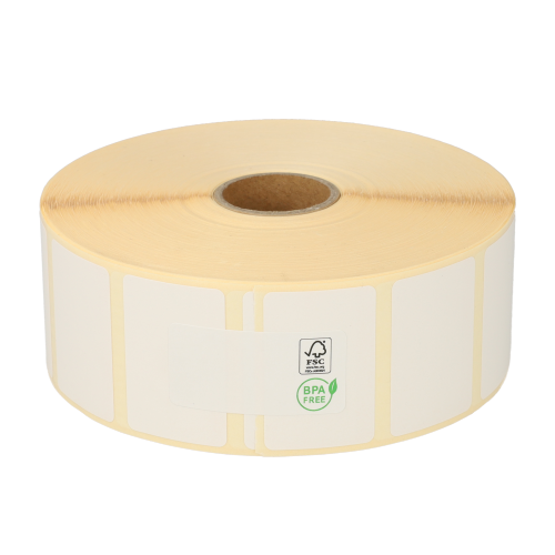 Produkt Zebra (880595-025DU) kompatible Etiketten, 38mm x 25mm, 2580 Etiketten, 25mm Hülse, weiß, permanent Foto
