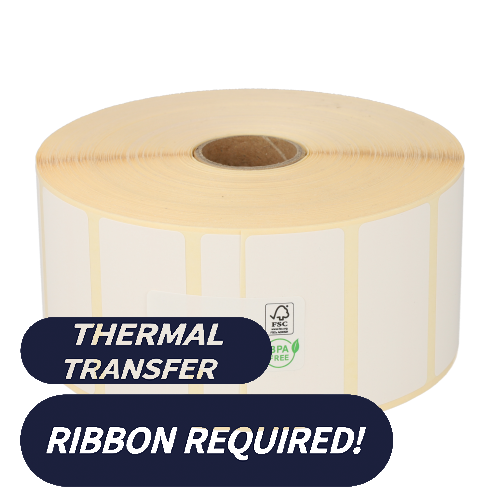 Product Zebra Z-Select 2000T (3007201-T) compatible, Top, 51mm x 25mm, 2580 etiketten, 25mm kern, wit, permanent Afbeelding