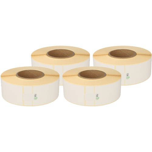 Zebra kompatible Etiketten, 57mm x 102mm, 1432 Etiketten, 76mm Hülse, weiß, permanent