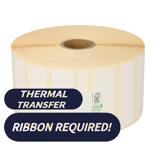 Product Zebra Z-Select 2000T (800272-075) compatible, Top, 57mm x 19mm, 3315 etiketten, 25mm kern, wit, permanent Afbeelding