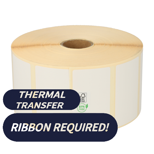 Product Zebra Z-Select 2000T (3006318) compatible, Top, 57mm x 32mm, 2100 etiketten, 25mm kern, wit, permanent Afbeelding