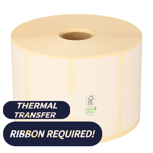 Product Zebra Z-Perform 1000T (3006403-T) compatible, Eco, 70mm x 30mm, 2400 etiketten, 25mm kern, wit, permanent Afbeelding