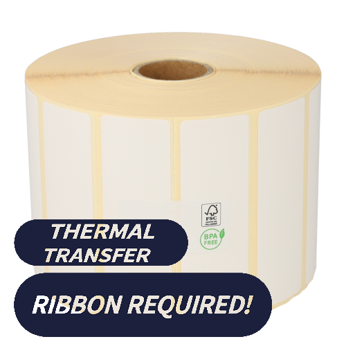 Product Zebra Z-Select 2000T (800273-105) compatible, Top, 76mm x 25mm, 2580 etiketten, 25mm kern, wit, permanent Afbeelding